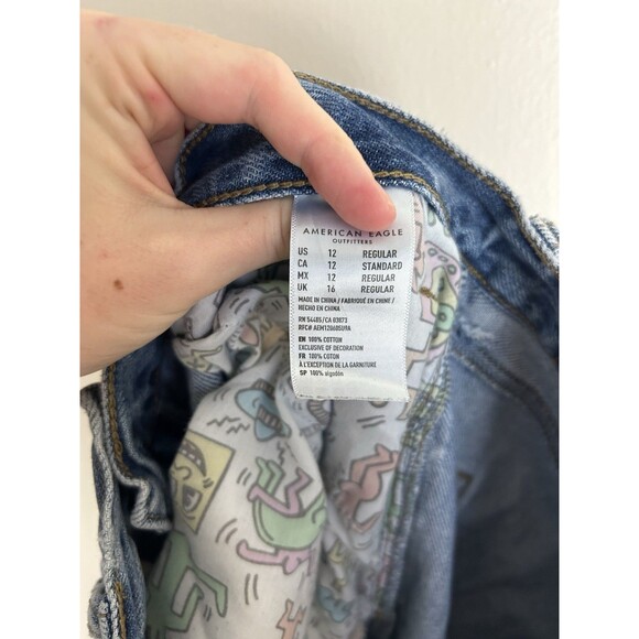 American Eagle x Keith Haring Mom Jeans Womens 12 Limited Edition Retro 80s Art - Picture 5 of 5